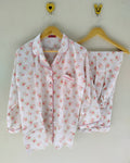 Pink rose Pyjamas With Free Scurnchie.