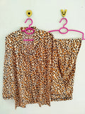 Leopard Pyjamas With Free Scurnchie.