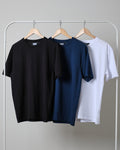 Pack of three plain oversize drop shoulder t-shirts (black - blue- white)