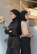 Pack of two button down silk shirts ( black - skin)